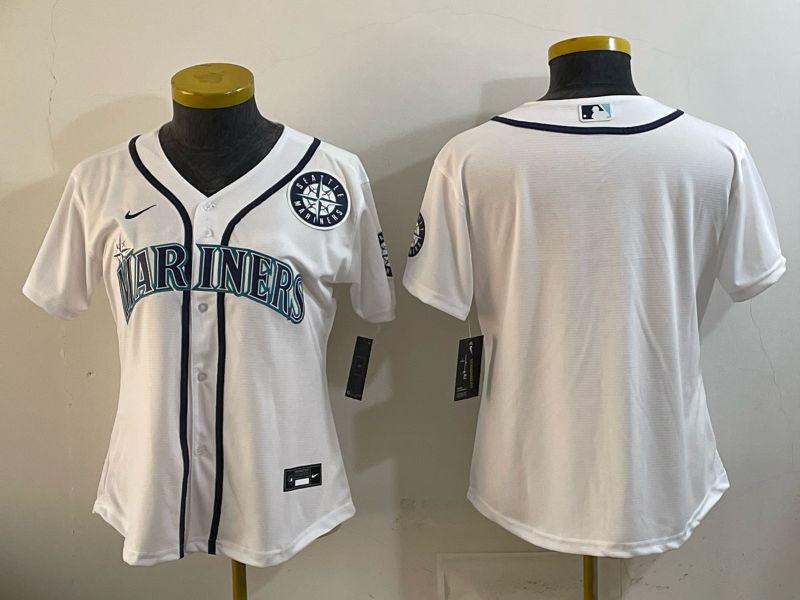 Women 2026 Seattle Mariners Blank White Game Nike MLB Jersey style 004